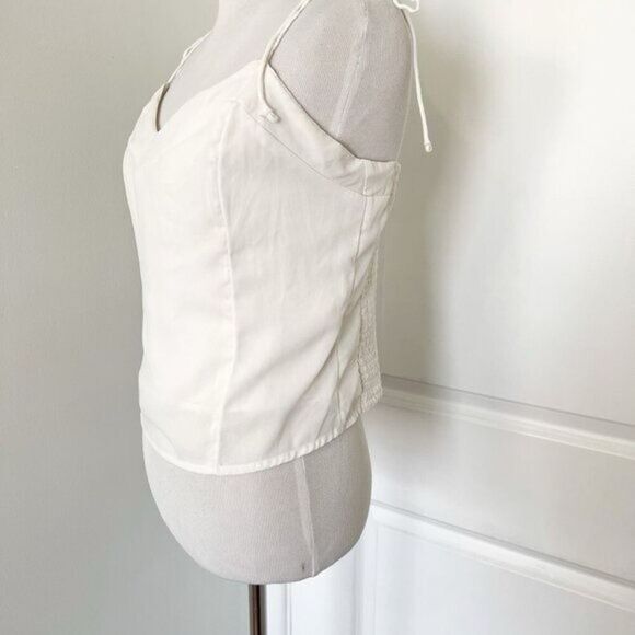 ✨Abercrombie & Fitch White Tie Strap V-Neck Sz Large Cami Top✨ - Picture 7 of 13